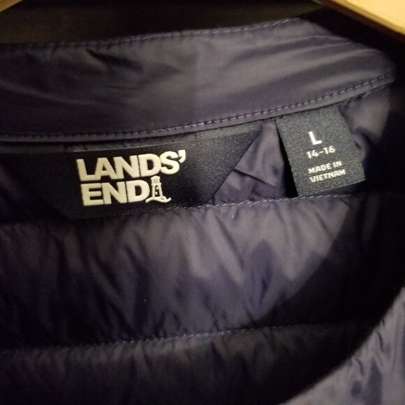 Lands' End Wanderweight Collarless Down Jacket - Picture 3 of 4